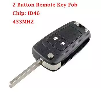 Флип-брелок для ключей с 2 кнопками, пластиковый чехол для ключа 433 МГц ID46, чип для Opel Vauxhall Astra J Insignia Zafira C Mokka