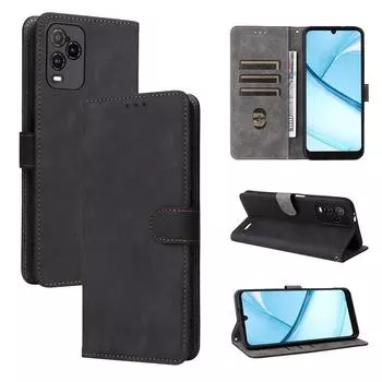 Флип-чехол для BLU View 5 Pro из искусственной кожи, чехол для телефона, полная защита корпуса [блокировка RFID], чехол-кошелек for BLU View 5 Pro чёрный