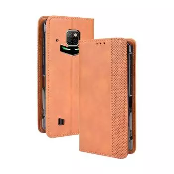 Флип-чехол для Doogee S88 Plus / S88 Pro Кожаный чехол [Flip Vintage Leather] Кошелек Противоударный Прочный Ретро Чехол Для Телефона Doogee S88 Plus / S88 Pro чёрный