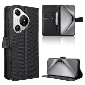 Флип-чехол для Huawei Pura 70 Pro/Pura 70 Pro+/Pura 70 Ultra Leather Case [Flip Vintage Leather] Ударопрочный прочный ретро-чехол для телефона чёрный