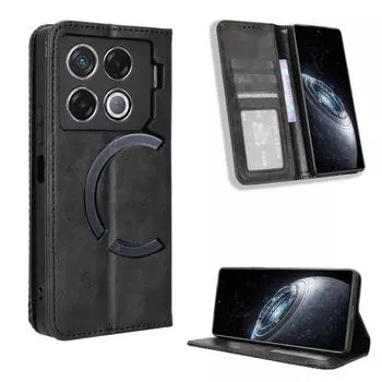 Флип-чехол для Infinix GT 20 Pro 5G кожаный чехол [Flip Vintage Leather] ударопрочный прочный ретро-чехол для телефона for Infinix GT 20 Pro 5G чёрный