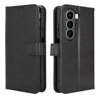 Флип-чехол для itel A95 Кожаный чехол [Флип Винтажная Кожа] Кошелек Противоударный Прочный Ретро Чехол для Телефона for Itel A95 чёрный