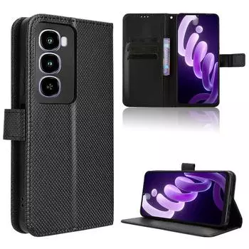 Флип-чехол для itel City 100 Кожаный чехол [Флип Винтажная Кожа] Кошелек Противоударный Прочный Ретро Чехол для телефона for itel City 100 чёрный