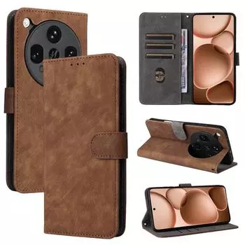 Флип-чехол для OPPO Find X8 Ultra из искусственной кожи с полной защитой корпуса и [блокировкой RFID], ударопрочный, прочный ретро-чехол для телефона for OPPO Find X8 Ultra чёрный