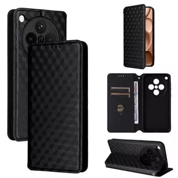 Флип-чехол для OPPO Find X8s+ Plus 5G из искусственной кожи с полной защитой корпуса [блокировкой RFID], ударопрочный, прочный ретро-чехол для телефона OPPO Find X8s+ Plus 5G чёрный