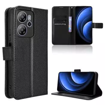 Флип-чехол для Oscal Tiger 13 кожаный чехол [Flip Vintage Leather] кошелек ударопрочный прочный ретро-чехол для телефона for Oscal Tiger 13 чёрный