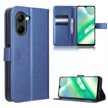 Флип-чехол для Realme C33 4G, Realme C31 кожаный чехол [Flip Vintage Leather] ударопрочный прочный ретро-чехол для телефона for Realme C33 4G чёрный