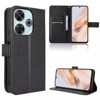 Флип-чехол для Redmi 13 4G/Note 13R 5G/Xiaomi Poco M6 4G [Flip Vintage Leather] Ударопрочный прочный кожаный чехол Redmi 13 4G/Mi Poco M6 4G чёрный