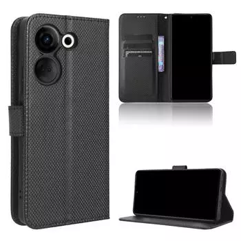 Флип-чехол для Tecno Camon 20 4G/Camon 20 Pro 4G кожаный чехол [Flip Vintage Leather] Кошелек противоударный ретро-чехол для телефона Camon 20/Camon 20 Pro 4G чёрный