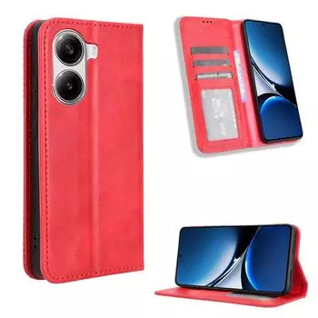 Флип-чехол для Xiaomi Redmi Turbo 4 5G / Poco X7 Pro 5G кожаный чехол [Flip Vintage Leather] ударопрочный прочный ретро-чехол для телефона Redmi Turbo 4/Poco X7 Pro чёрный