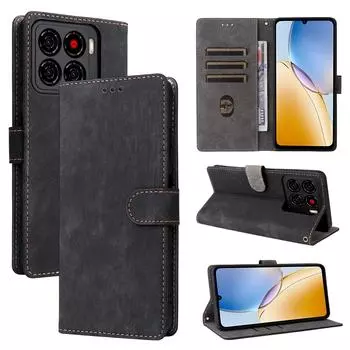 Флип-чехол для ZTE Blade A56 из искусственной кожи, защита всего корпуса [блокировка RFID], чехлы для телефона, чехол-кошелек for ZTE Blade A56 чёрный