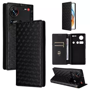Флип-чехол для ZTE nubia Z70 Ultra Case [Flip Vintage Leather] Ударопрочный прочный ретро-чехол для телефона for ZTE nubia Z70 Ultra чёрный
