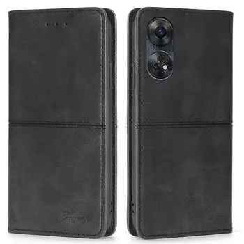 Флип-чехол-кошелек для Realme 9 10 11 Pro Plus C55 C53 C35 C33 C31 C30 Oppo A96 A58 A78 A57 A77 A93 A94 A74, чехол из искусственной кожи, кобура с отделением для карт, бампер Oppo A1 (5G)/A98 (5G)/F23 чёрный