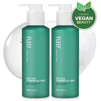 Flip Cica Aloe Acne Relief Mildly Acidic Cleansing Gel Foam, 200ml, 2 pieces