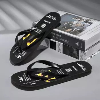 Flip-flop flat beach shoes seaside clip-on men trendy men summer non-slip outdoor clip-on shoes sandals 39