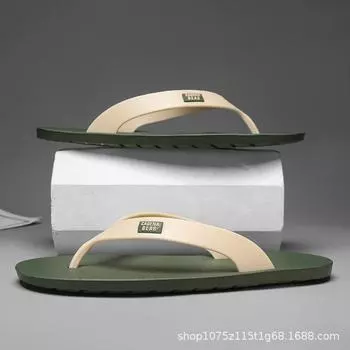 Flip-flops casual summer new non-slip sports outer wear thick-soled eva wear-resistant beach cool slippers 39 армия зеленый