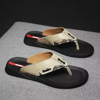 Вьетнамки мужские 2024 новые летние для отдыха на природе пляжные сандалии с мягкой подошвой вьетнамские сандалии сандалии сандалии 38 чёрный