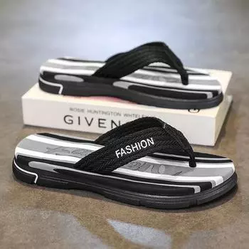 Flip flops men s pinch feet home indoor slippers beach Korean high-end flip flops Flip flops 39