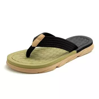 Flip-flops men s summer wear non-slip and wear-resistant pinch slippers men s casual outdoor beach sandals 39 чёрный