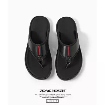 Flip-flops men s trend summer beach shoes casual wind outside wear non-slip wear-resistant sandals trendy brand drag 806-B 38 чёрный