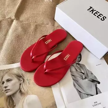 Flip-flops red flip-flops women s slippers pins women s black silver 35 красный