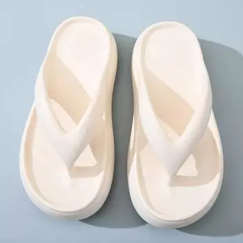 Flip-flops women s summer heightening wear-resistant non-slip slippers EVA outer wear does not stink feet versatile cool slippers 35-36 белый