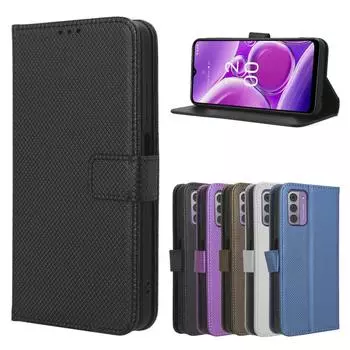 Флип-кошелек для карточек Nokia G42 G52 G22 G50 G60 G400 G100 G21 G300 G20 G10 Магнитный кожаный чехол-книжка для телефона For Nokia G42 чёрный