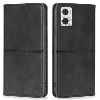 Флип-кошелек для Moto G62 G60 G42 G32 G54 G84 G14 E22 E22i E32 G30 G10 G20 G50 Edge 40 Neo G Power Cover из искусственной кожи, кобура с отделением для карт, бампер Moto E 2020 чёрный