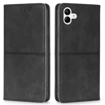 Флип-кошелек для Samsung A54 A34 A24 A14 A03 A04 A33 A53 S20 S21 FE S22 S23 Plus Note 20 Ultra M54 M53, чехол из искусственной кожи, кобура с отделением для карт, бампер Samsung S10 Plus чёрный