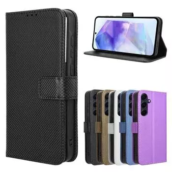 Флип-кожаный чехол для Samsung Galaxy A55 A35 A25 A15 A54 A34 A24 A14, кошелек с гнездом для карт, магнитный чехол для телефона, сумка For Galaxy A55 5G медный