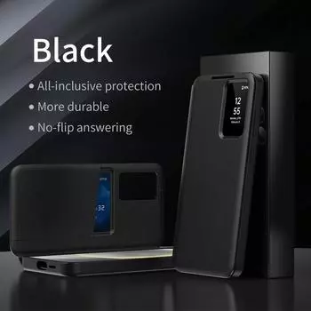 Флип кожаный чехол для телефона с отделением для карт, все включено, для Samsung S25 Ultra S24 FE S23 A22 A55, роскошный мягкий противоударный чехол против падений Samsung S25 чёрный