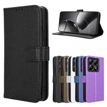 Флип кожаный чехол для телефона Xiaomi 14T Pro Магнитный кошелек слот для карт Защита подставка сумка для Xiaomi 14 Pro 14 Ultra For Xiaomi 14T Pro белый