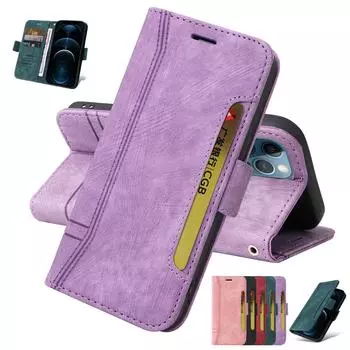 Флип кожаный магнитный чехол для телефона для Iphone 14 13 12 11 Pro Max X Xs Xr Max 7 8 Plus Se 2 3, мини-кошелек с несколькими картами, чехол For iPhone SE 2020 чёрный