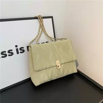 Flip Lock Large Capacity Chain Foreign Style Fashion Bag 2024 New Trend Commuter Crossbody One Shoulder Underarm Women s Bag чёрный