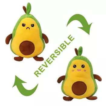 Flip Over Avocado Doll Flip Over Double Emoji Avocado Yoda Animal Doll Plush Toy 20cm зелёный
