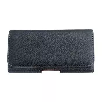 Flip Pockets Holster Cover Phone Belt Clip Holster Bum Bag Leather Phone Case Phone Waist Bag 5.5 inch-Litchi Cross Bag