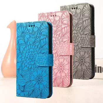 Флип Walle кожаный чехол для телефона с цветочным узором для Samsung Galaxy J3 J5 J7 A5 2017 J6 J8 A6 A7 J530 J330 A520 J730 Обложка книги For J8 2018 фиолетовый