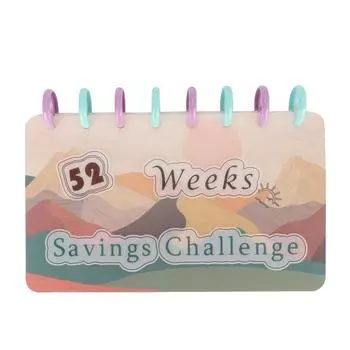 Флипчарт для экономии денег на 52 недели, длина 8,5 дюймов, ширина 5,7 дюймов, многоразовый, симпатичный, для экономии денег для детей и взрослых F