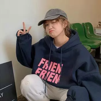Флис и более плотный новый японский и корейский узор с буквами, студенческий свободный свитер большого размера с длинным рукавом и капюшоном, женский свитер 2XL