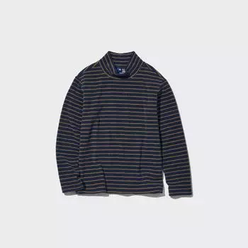 Флисовая футболка UNIQLO KIDS с высоким воротником и длинными рукавами