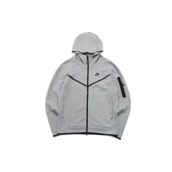 Флисовая худи с молнией во всю длину Nike Sportswear Tech (Азия) Темно-серая мужская уличная одежда из вереска CU4490-063 XXL