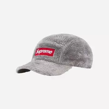 Флисовая кепка Supreme Swirl Camp Серая 22FW -