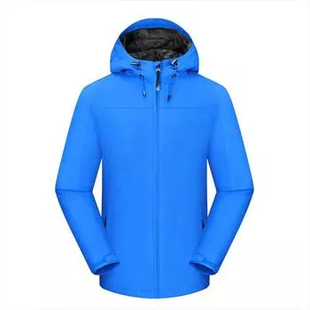 Флисовая куртка для мужчин и женщин, зимняя флисовая утепленная куртка для активного отдыха, мужская повседневная цельная куртка с капюшоном M чёрный