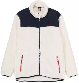 Флисовая куртка Elmo Fleece Jacket L [Chums] Мужская, цвет слоновой кости/темно-синий