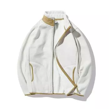 Флисовая куртка из овечьего флиса Женская флисовая куртка Куртка штурмовика Осенне-зимний толстый флисовый теплый свитер XXXXL белый