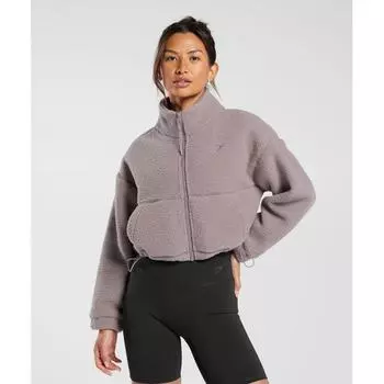 Флисовая куртка миди GYMSHARK Elevate, розовато-лиловая B5A7T PBRK XS