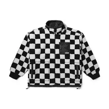 Флисовая куртка на молнии с клетчатым воротником-стойкой Vans Женские куртки Черно-белые VN000H0RCY4 M