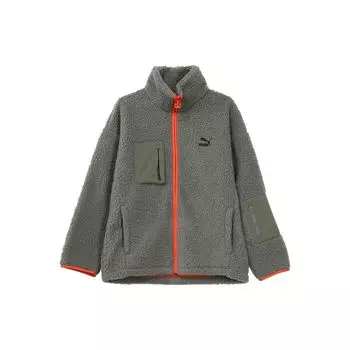 Флисовая куртка с длинным рукавом PUMA Solid Color Logo Embroidered Верхняя одежда унисекс Серый 929820-02 S