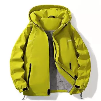 Флисовая куртка с капюшоном мужская утолщенная теплая куртка для походов в горы для пар мужская M чёрный