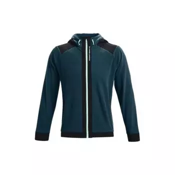 Флисовая куртка с капюшоном во всю длину Under Armour Rush Series, мужская верхняя одежда, светло-серый, синий 1366178-413 S